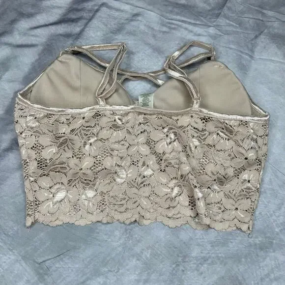 Lot 3 Bralettes Medium Intimates Black Tan Blue Lace Coquette Romantic Comfort - Picture 6 of 10